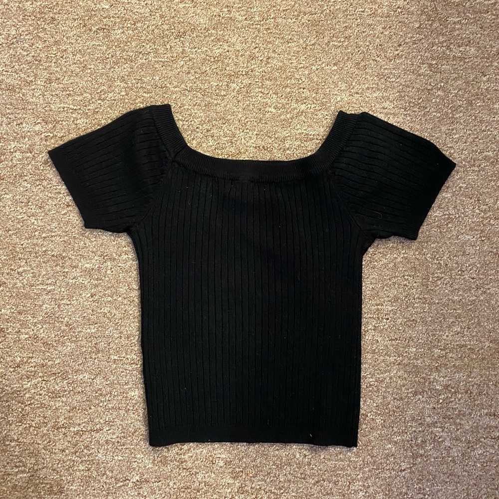 Off the shoulder black crop top